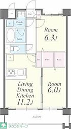 シエルディー湘南 2LDKの間取図画像
