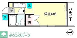 サンライフ元町 ワンルームの間取図画像
