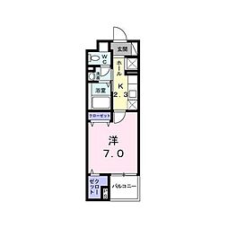 KindHeart西海岸 1Kの間取図画像