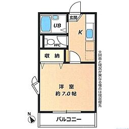 アネックス落合 1Kの間取図画像