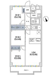 チサンマンション鹿沼公園 3LDKの間取図画像