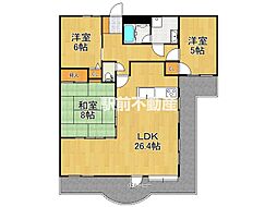 カーサ朝日ヶ丘参番館 3LDKの間取図画像