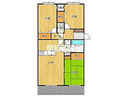 ロワールマンション小郡 3LDKの間取図画像