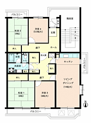 グリーンタウン宮の里6号棟 4LDKの間取図画像