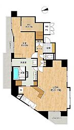 ライオンズマンション二日市駅前 1LDKの間取図画像