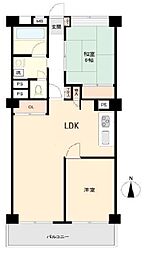 東海浦和マンション 2LDKの間取図画像