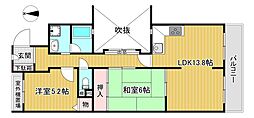 メイゾン衣笠 2LDKの間取図画像