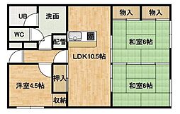 リベラル本町 2LDKの間取図画像