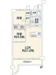 もみじマンション広公園 2LDKの間取図画像