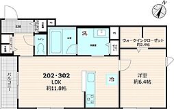 ヘキラン天神 1LDKの間取図画像