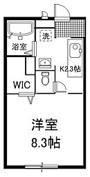 グランメゾン上牟田 1Kの間取図画像