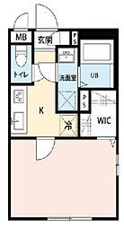 リコルテ川崎 1Kの間取図画像