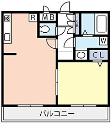 グランヴァン西馬込4 1LDKの間取図画像