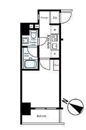エクセリア川崎 1Kの間取図画像