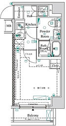 アンベリールマーロ横濱 1Kの間取図画像