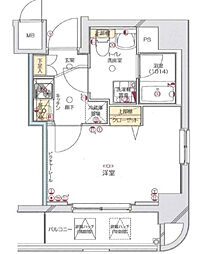 グリフィン横浜・桜木町十番館 1Kの間取図画像
