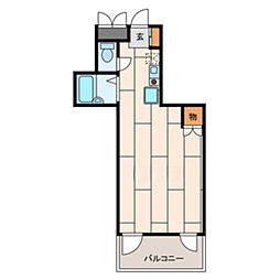 エスポアールカヤギヤ8 ワンルームの間取図画像
