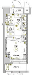 レアライズ新丸子 1Kの間取図画像