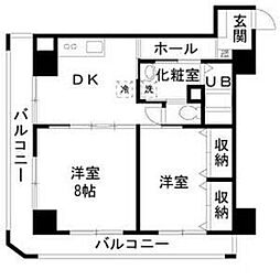 ウイングピア美園 2LDKの間取図画像