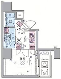 リヴシティ横濱生麦 1Kの間取図画像