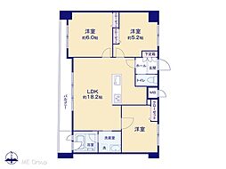 アルファニッシュ市川国府台 3LDKの間取図画像