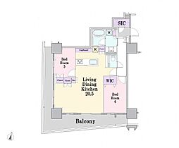 エクセレントザタワー 2LDKの間取図画像