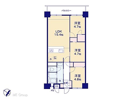 3LDK 間取り