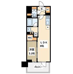 LeJADESHINYOKOHAMA 1LDKの間取図画像