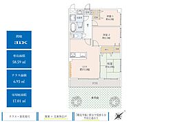 セザール第五鶴見 3LDKの間取図画像