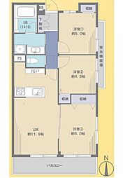 グランイーグル川崎東2 3LDKの間取図画像