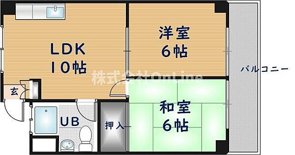 都マンション ｜大阪府東大阪市西堤楠町3丁目(賃貸マンション2LDK・3階・40.00㎡)の写真 その2