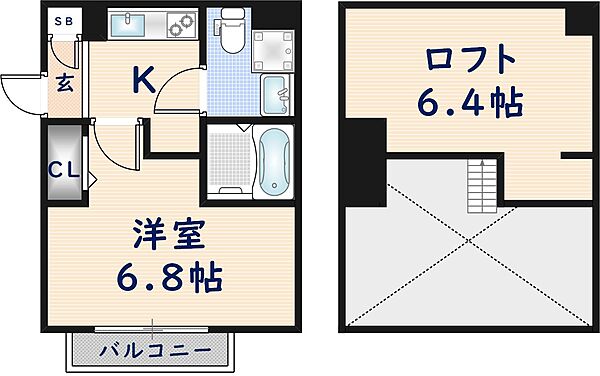 ディアコート ｜大阪府東大阪市宝持3丁目(賃貸アパート1K・2階・21.67㎡)の写真 その2