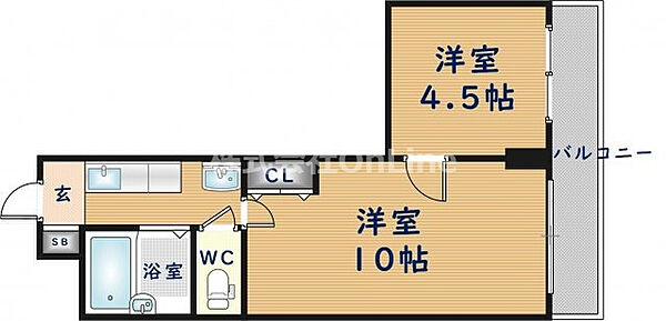 オリエンタル楠根 ｜大阪府東大阪市楠根2丁目(賃貸マンション2K・3階・30.00㎡)の写真 その2