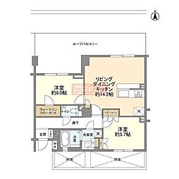 レグノ・スイート三軒茶屋 2LDKの間取図画像