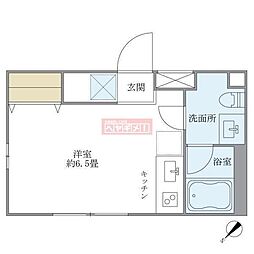 ION中目黒WEST ワンルームの間取図画像