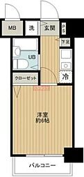 エクセリア世田谷上町 1Kの間取図画像