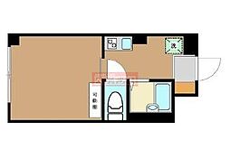 シェモア2 1Kの間取図画像