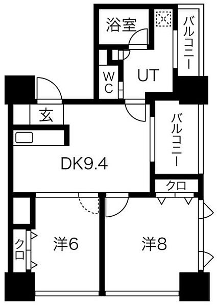 アルグラッドザ・タワー心斎橋 ｜大阪府大阪市中央区東心斎橋1丁目(賃貸マンション2LDK・23階・52.35㎡)の写真 その2