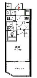 エスリードレジデンス大阪福島サウスフラッツ 14階1Kの間取り