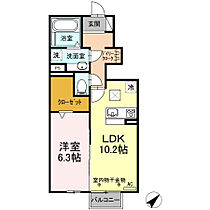 ローゼンハイム 107 ｜ 愛知県豊橋市下地町字若宮39（賃貸アパート1LDK・1階・45.01㎡） その2