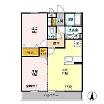 ソルティネーゼ　カシマ 203 ｜ 茨城県鹿嶋市大字宮中（賃貸アパート2LDK・2階・52.20㎡） その2