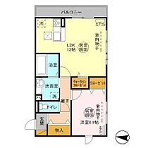 ラ・ドルチェヴィータ　B 105 ｜ 茨城県鹿嶋市大字宮中（賃貸アパート1LDK・1階・50.28㎡） その2