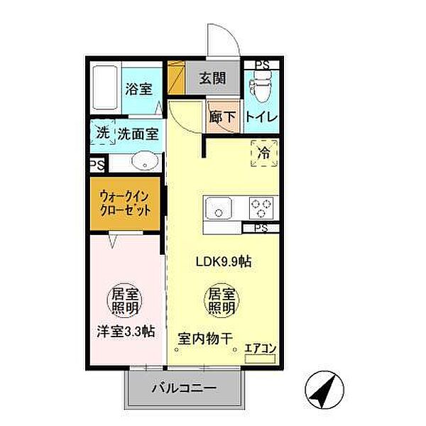 シャルマンコーポAB　B 201｜茨城県神栖市砂山(賃貸アパート1LDK・2階・33.61㎡)の写真 その2