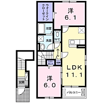 ＭＫハイツ　Ｂ 202 ｜ 茨城県鹿嶋市平井東３丁目20-7（賃貸アパート2LDK・2階・58.64㎡） その2