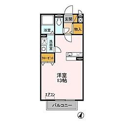 アーバンヒルズかしま2 ワンルームの間取図画像