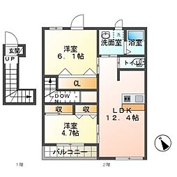テンダー 2LDKの間取図画像