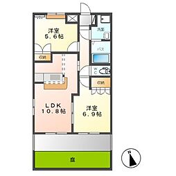 ふらわ～ガーデン波崎B 2LDKの間取図画像