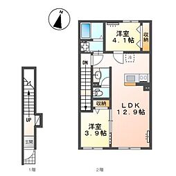 グラティア 2LDKの間取図画像