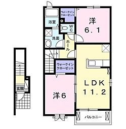 フォーシーズン5 2LDKの間取図画像