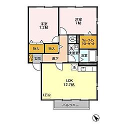 神栖町モンプチ 2LDKの間取図画像